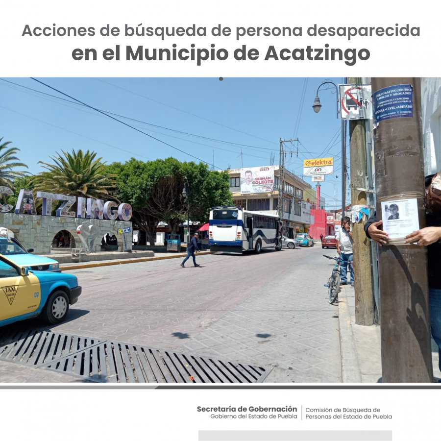 Como parte de nuestro trabajo realizamos Acciones de Búsqueda de Personas Desaparecidas en el municipio de Acatzingo, en coordinación con autoridades Estatales, locales y familiares