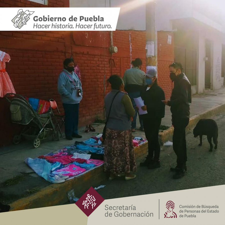 En la segunda semana de acciones de búsqueda para localizar al menor R.H.V., ahora en la colonia Guadalupe Hidalgo de la ciudad de Puebla.