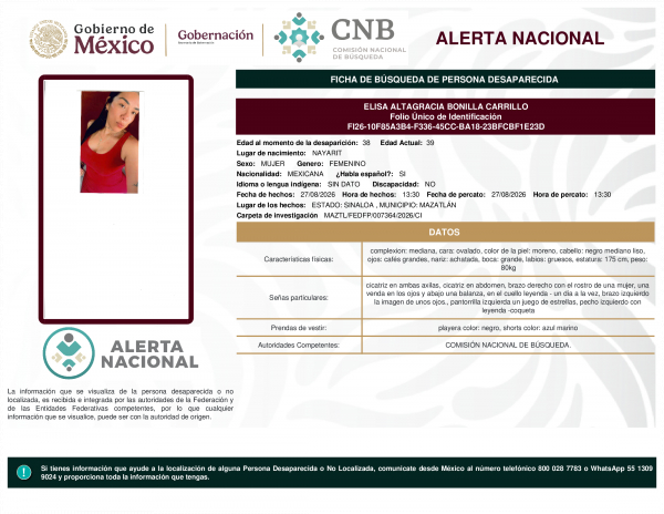 ELISA ALTAGRACIA BONILLA CARRILLO