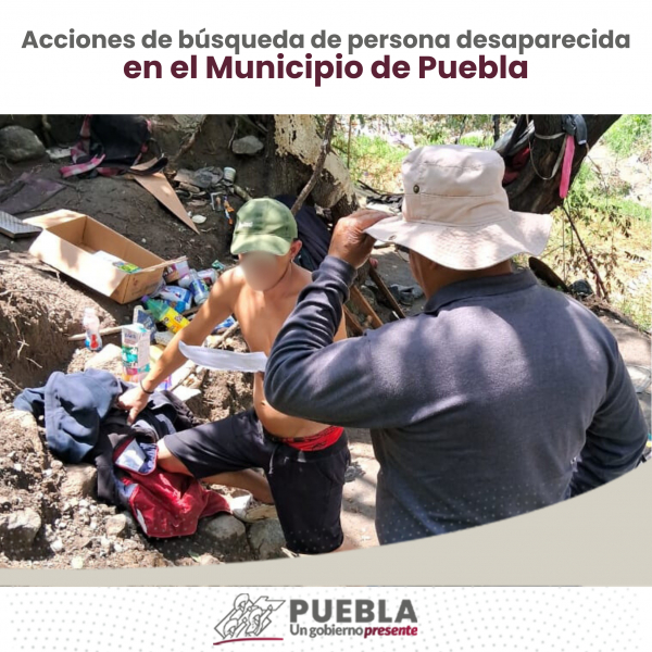 Como parte de nuestro trabajo realizamos Acciones de Búsqueda de Personas Desaparecidas en el Municipio de Puebla, en coordinación con autoridades Federales, Estatales, Municipales y familiares