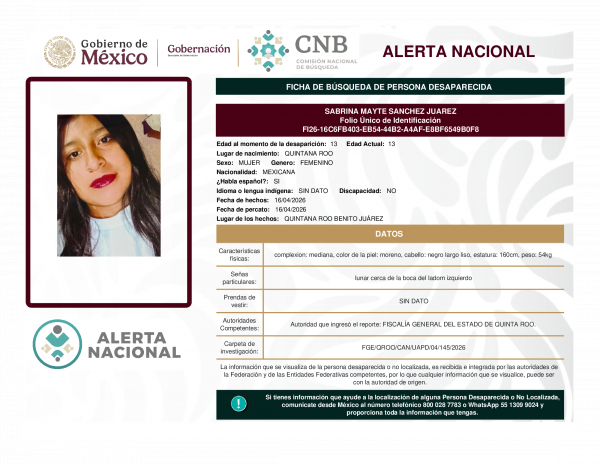 SABRINA MAYTE SANCHEZ JUAREZ