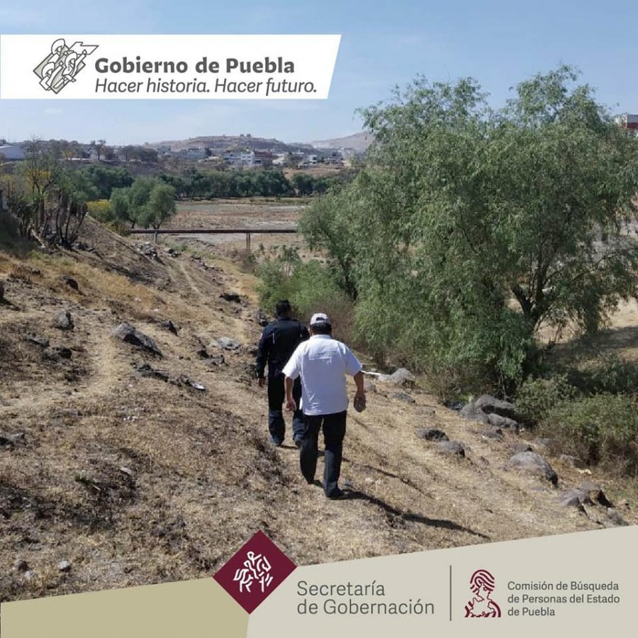 Se realizaron Acciones de Búsqueda de Personas Desaparecidas y No Localizadas en la colonia Nueva Democracia de la ciudad de Puebla.