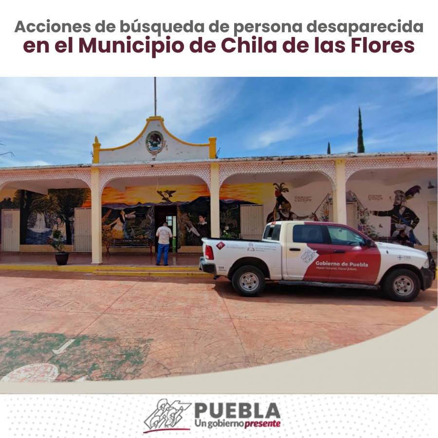 Como parte de nuestro trabajo realizamos Acciones de Búsqueda de Personas Desaparecidas en el Municipio de Chila de las Flores, en coordinación con autoridades Federales, Estatales, Municipales y familiares