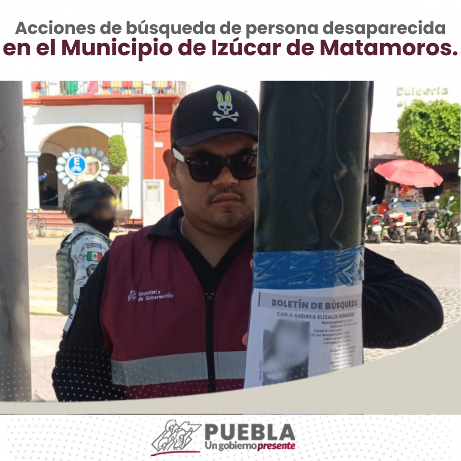 Como parte de nuestro trabajo realizamos Acciones de Búsqueda de Personas Desaparecidas en el Municipio de Izúcar de Matamoros, en coordinación con autoridades Federales, Estatales, Municipales y familiares