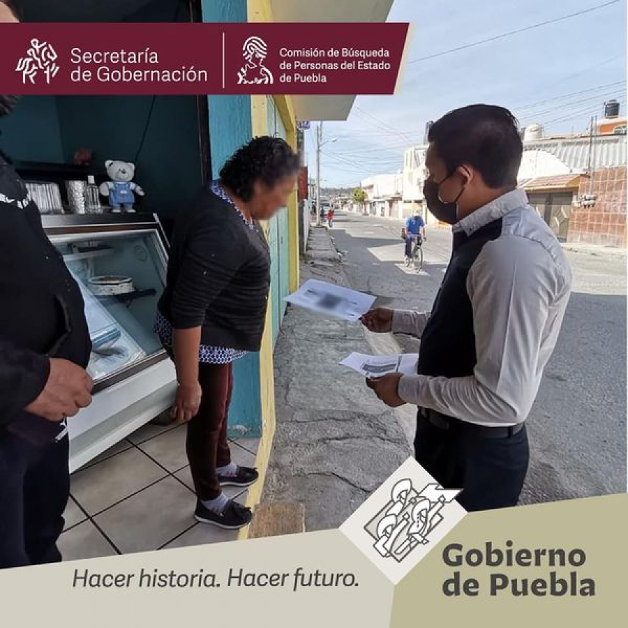 Realizamos Acciones de Búsqueda de Personas Desaparecidas o No Localizadas en la colonia Historiadores de la ciudad de Puebla.