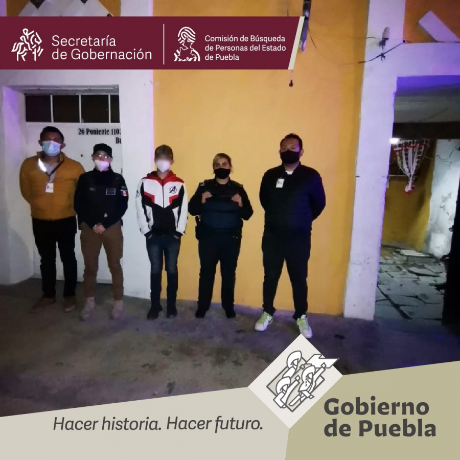 Esta noche realizamos Acciones de Búsqueda de Personas Desaparecidas o No Localizadas en coordinación con la Comisión de Veracruz, en el municipio de Puebla; localizando al menor A.H.R quien ya se encuentra con sus familiares.