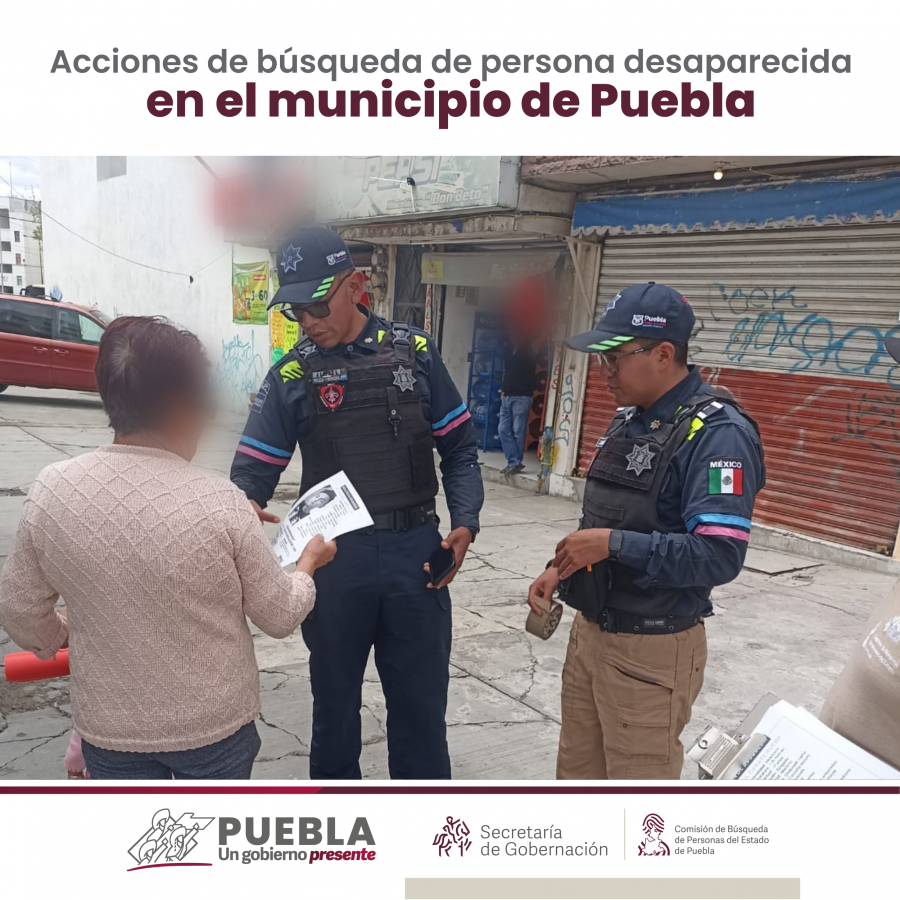 Como parte de nuestro trabajo realizamos Acciones de Búsqueda de Personas Desaparecidas en el municipio de Puebla en coordinación con Guardia Nacional , autoridades locales y familiares