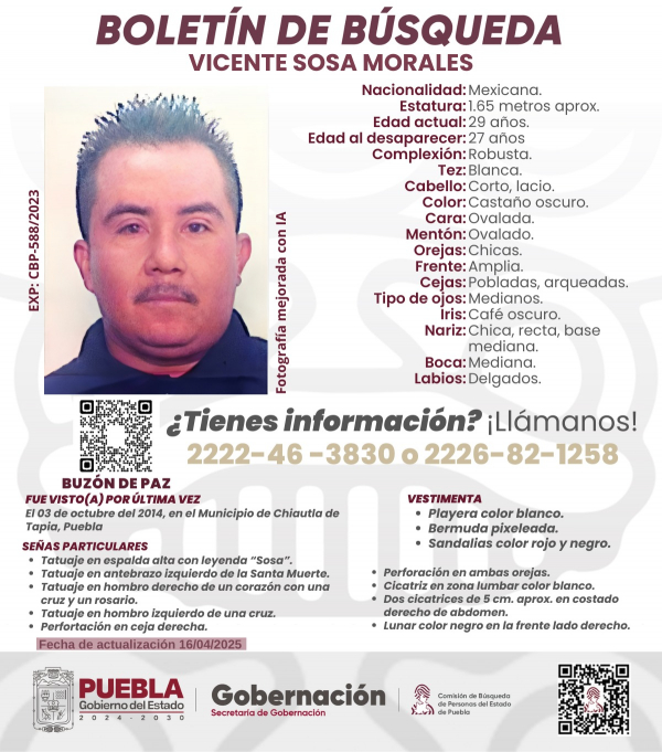 Vicente Sosa Morales - ACTUALIZACIÓN