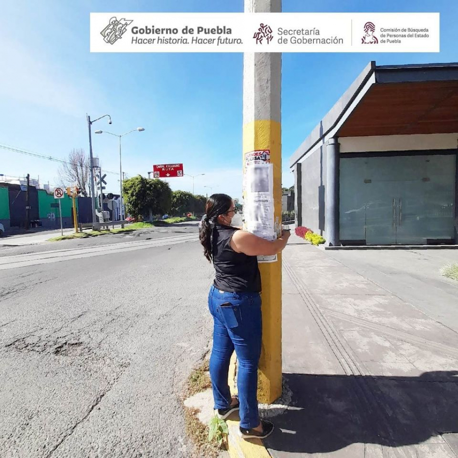 Como parte de nuestro trabajo, realizamos Acciones de Búsqueda de Personas Desaparecidas o No Localizadas en la colonia Centro de la ciudad de Puebla.