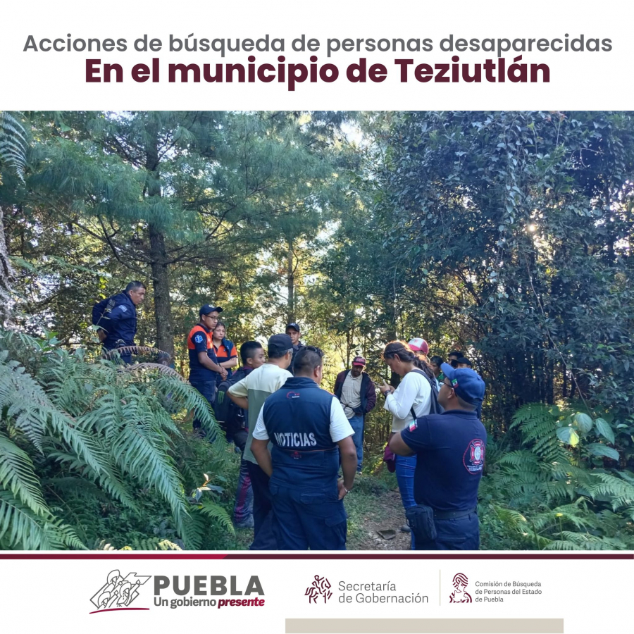 Como parte de nuestro trabajo realizamos Acciones de Búsqueda de Personas Desaparecidas en los  municipios de Tochimilco Zihuateutla, Tlapanalá y Teziutlán en coordinación con Guardia Nacional , autoridades locales y familiares de víctimas.