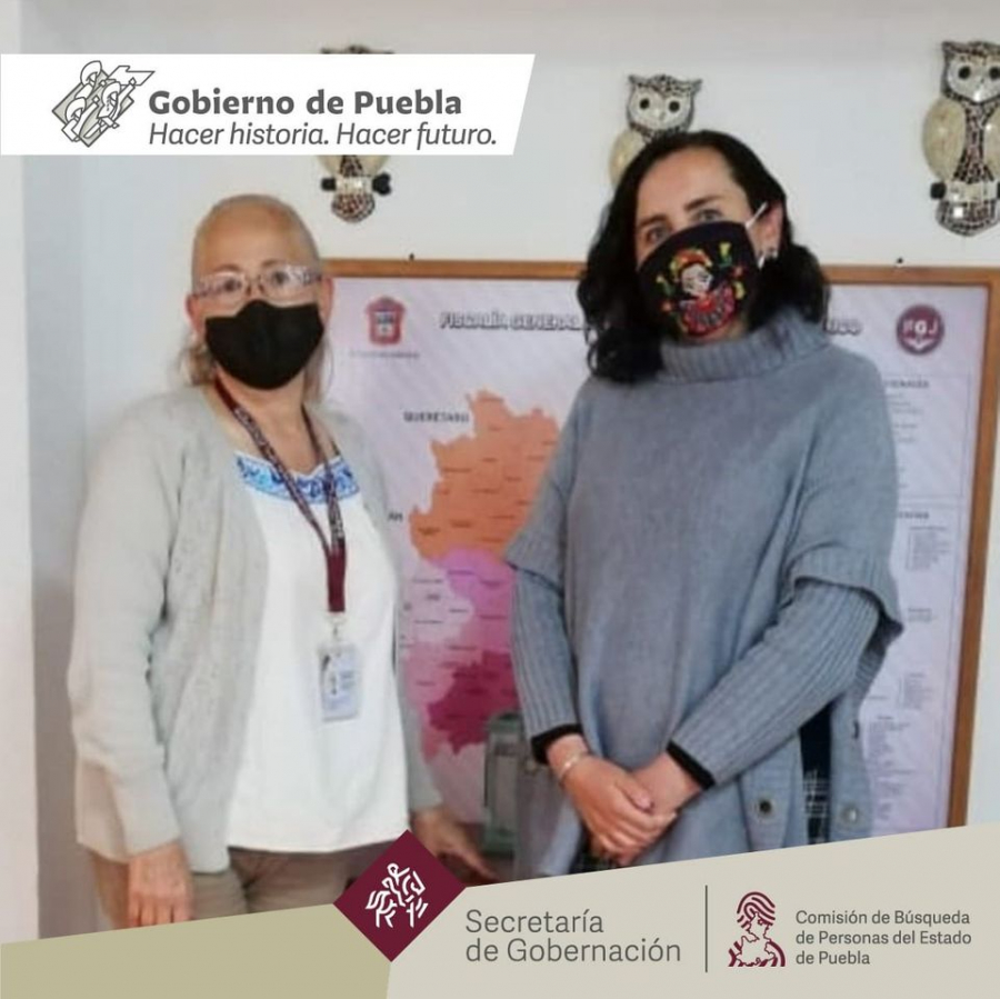 Nuestra titular, María del Carmen Carabarin Trujillo con su homóloga del Estado de México, María del Sol Berenice Salgado Ambros, realizan el cierre del expediente de localización de Irene Xahue y Gabriela Mauricio, desaparecidas hace 16 años.