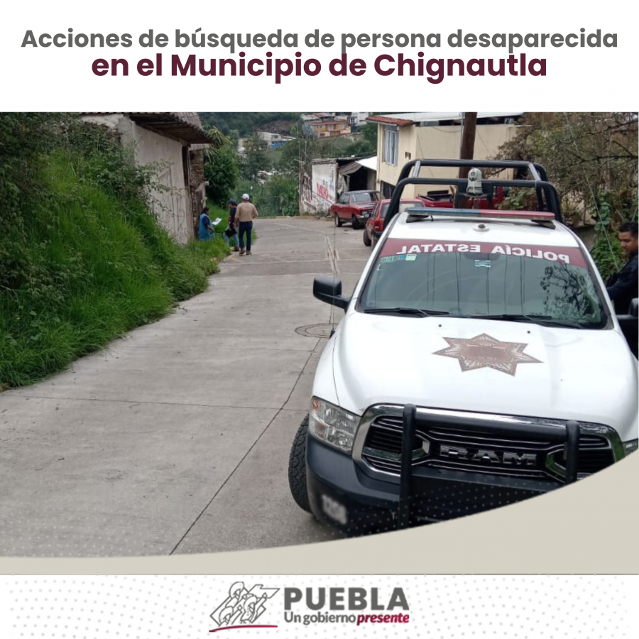 Como parte de nuestro trabajo realizamos Acciones de Búsqueda de Personas Desaparecidas en el Municipio de Chignautla, en coordinación con autoridades Federales, Estatales, Municipales y familiares