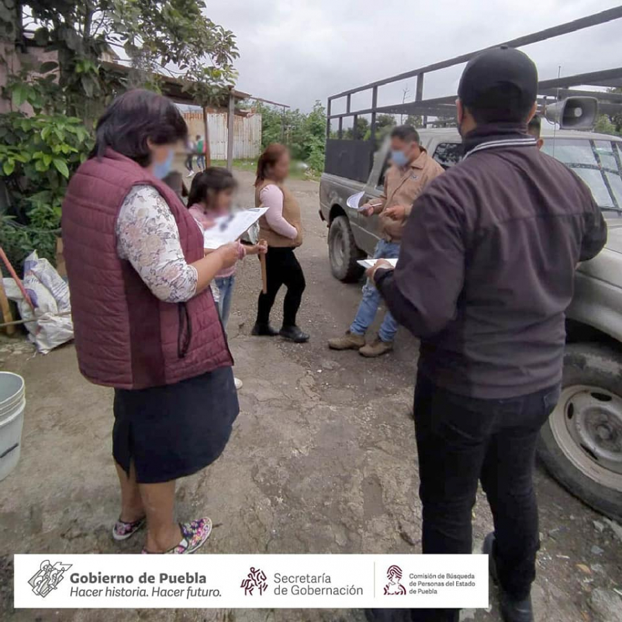 Esta tarde realizamos Acciones de Búsqueda de Personas Desaparecidas o No Localizadas en la colonia del Valle de la ciudad de Puebla.