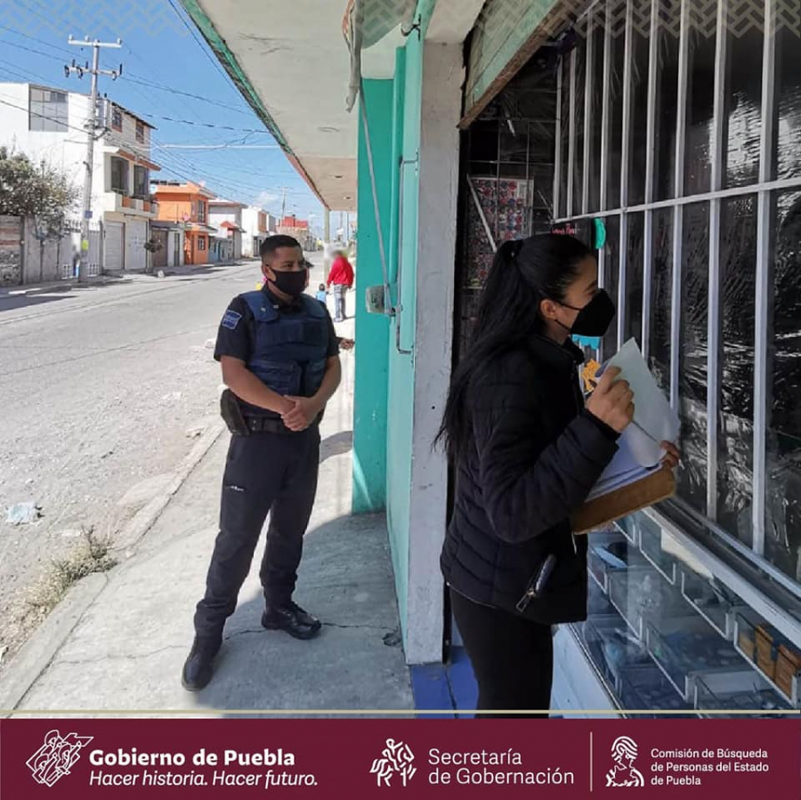 Esta mañana realizamos Acciones de Búsqueda de Personas Desaparecidas o No Localizadas en la colonia San Ramón de la ciudad de Puebla.