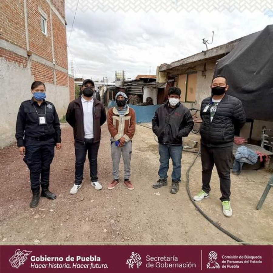 Esta tarde realizamos Acciones de Búsqueda de Personas Desaparecidas o No Localizadas en el municipio de Coronango, Puebla; localizando a Bibaldo López Cosme quien ya se encuentra con sus familiares.