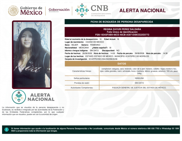 REGINA ZAYURI PEREZ SALDA&Ntilde;A