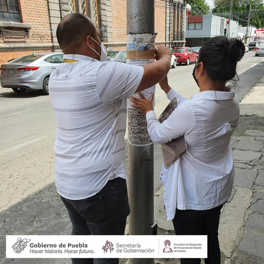 Esta tarde realizamos Acciones de Búsqueda de Personas Desaparecidas o No Localizadas en la colonia Centro de la ciudad de Puebla.