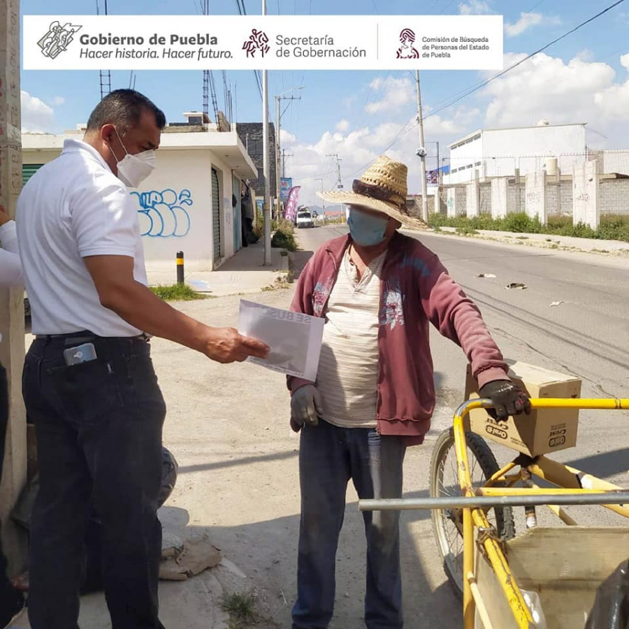 Como parte de nuestro trabajo, realizamos Acciones de Búsqueda de Personas Desaparecidas o No Localizadas en la colonia San José Chapulco de la ciudad de Puebla.