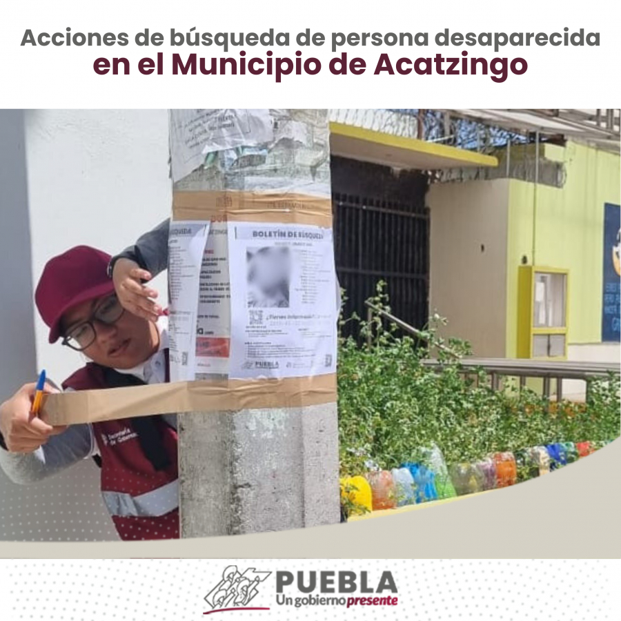 Como parte de nuestro trabajo realizamos Acciones de Búsqueda de Personas Desaparecidas en el Municipio de Acatzingo, en coordinación con autoridades Federales, Estatales, Municipales y familiares