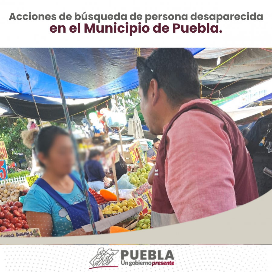 Como parte de nuestro trabajo realizamos Acciones de Búsqueda de Personas Desaparecidas en el Municipio de Puebla, en coordinación con autoridades Federales, Estatales, Municipales y familiares