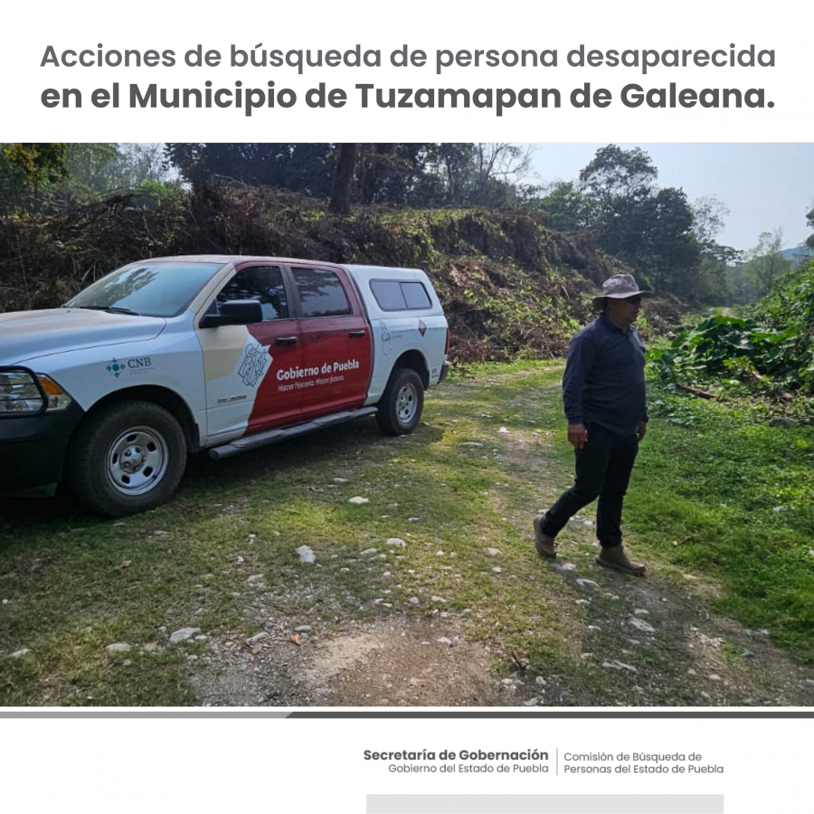 Como parte de nuestro trabajo realizamos Acciones de Búsqueda de Personas Desaparecidas en el municipio de Tuzamapan de Galeana, en coordinación con autoridades Estatales, locales y familiares.