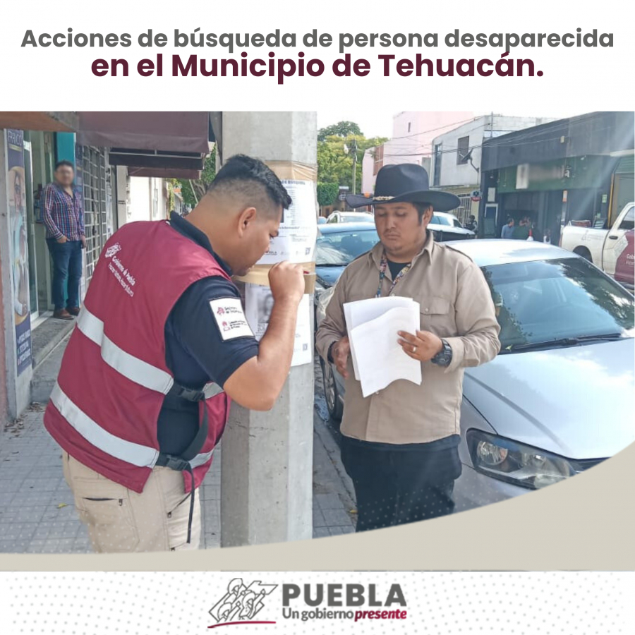 Como parte de nuestro trabajo realizamos Acciones de Búsqueda de Personas Desaparecidas en el Municipio de Tehuacán, en coordinación con autoridades Federales, Estatales, Municipales y familiares