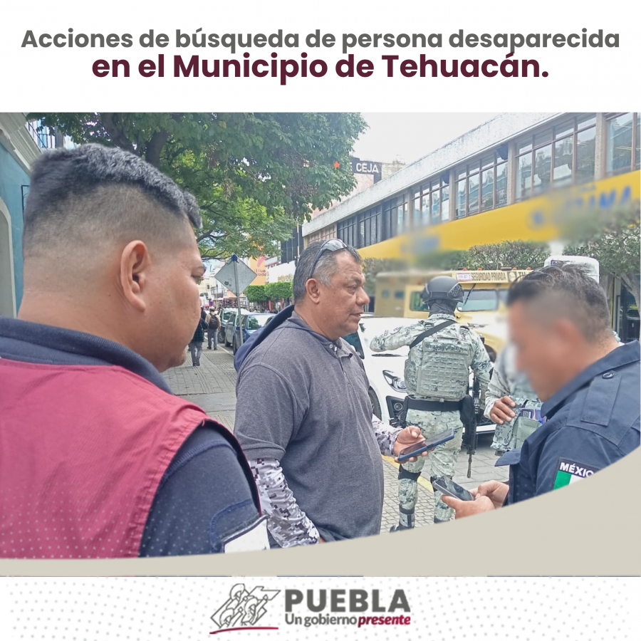 Como parte de nuestro trabajo realizamos Acciones de Búsqueda de Personas Desaparecidas en el Municipio de Tehuacán, en coordinación con autoridades Federales, Estatales, Municipales y familiares