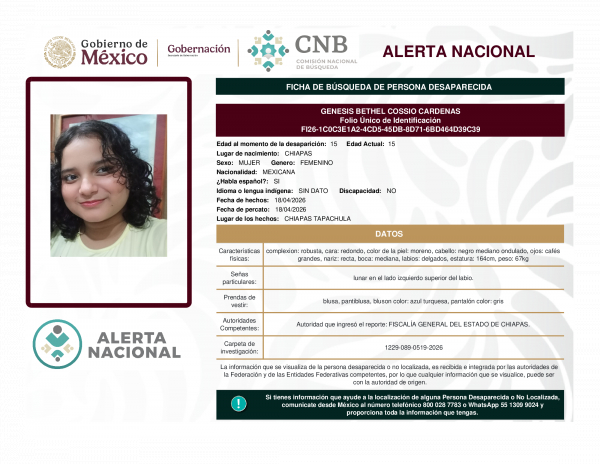 GENESIS BETHEL COSSIO CARDENAS