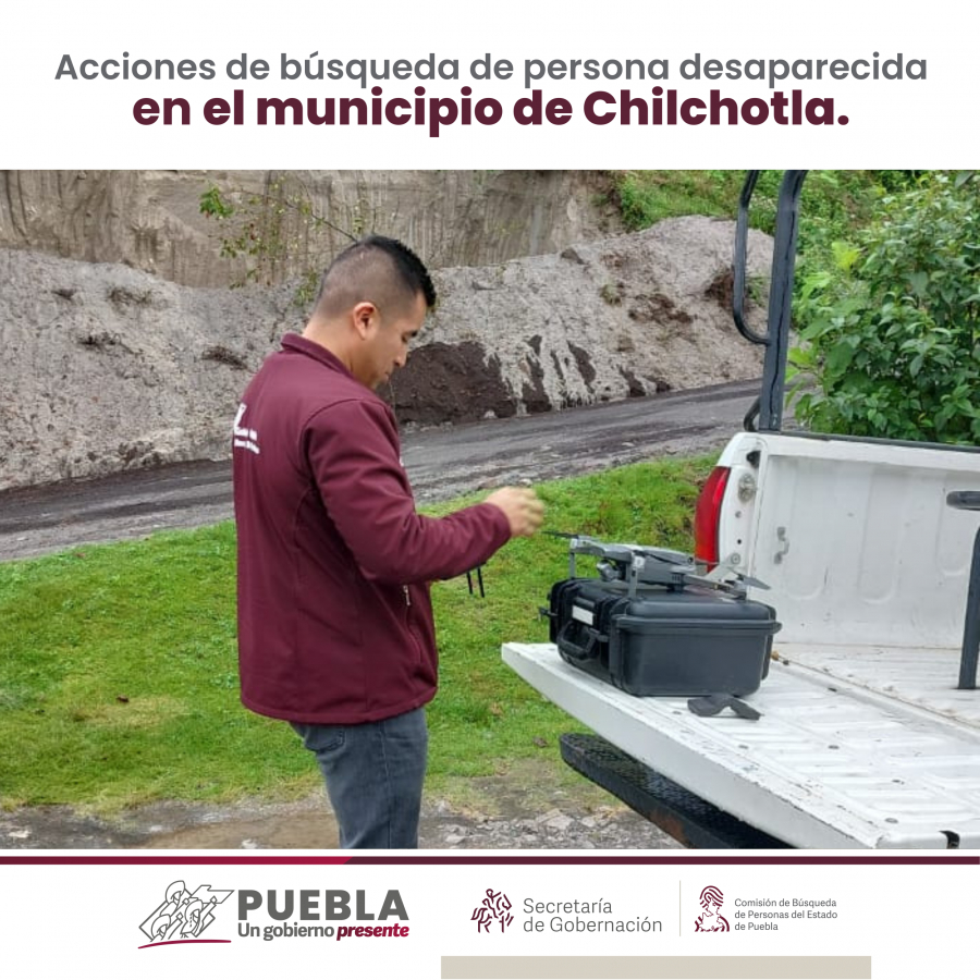 Como parte de nuestro trabajo realizamos Acciones de Búsqueda de Personas Desaparecidas en el municipio de Chilchotla,, en coordinación con autoridades Estatales, locales y familiares.