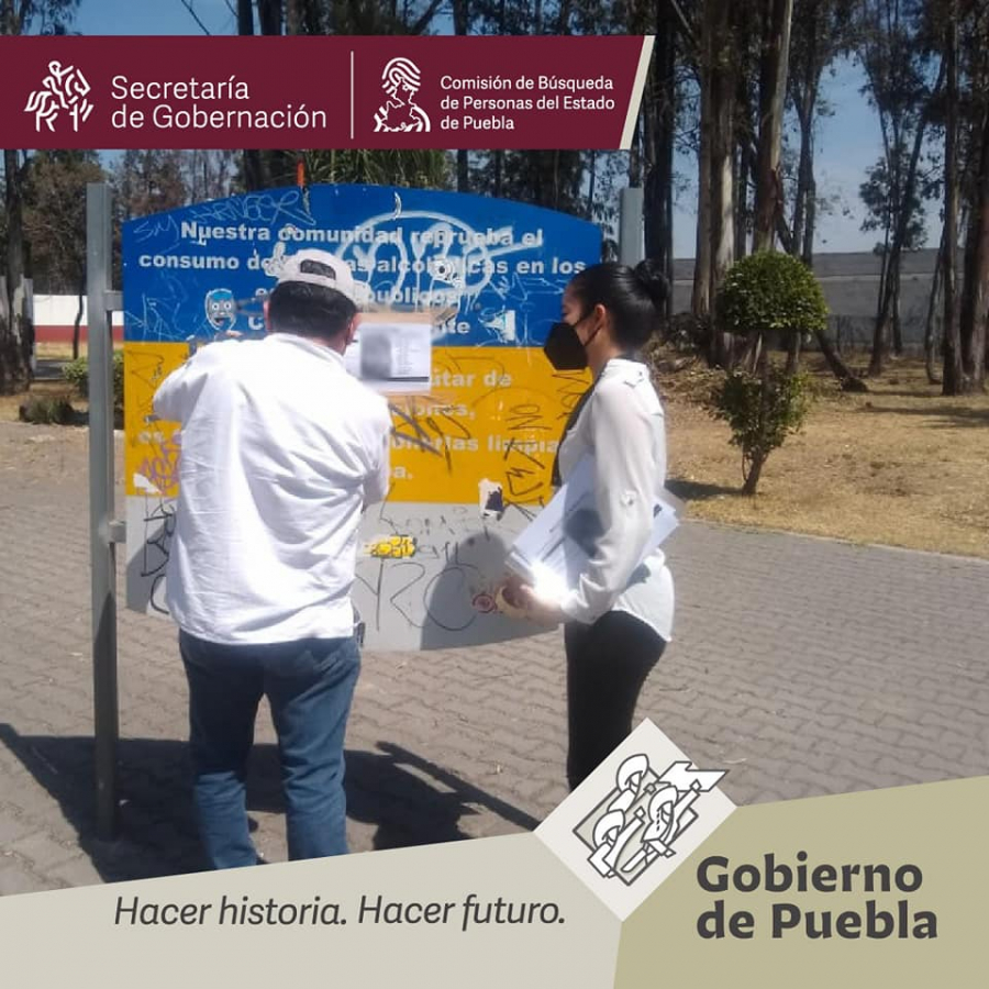 Como parte del trabajo que realizamos, se llevaron a cabo Acciones de Búsqueda de Personas Desaparecidas y No Localizadas en el Infonavit Santiago municipio de San Pedro Cholula, Puebla.
