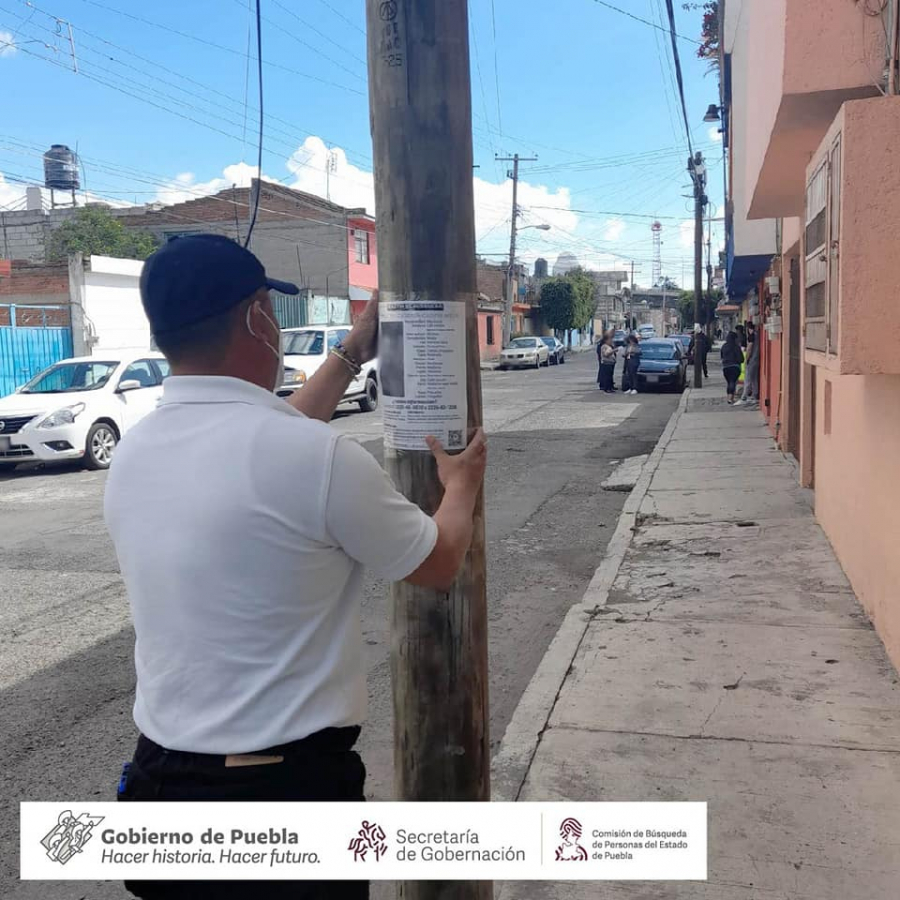 Esta mañana realizamos Acciones de Búsqueda de Personas Desaparecidas o No Localizadas en la colonia 20 de Noviembre de la ciudad de Puebla.