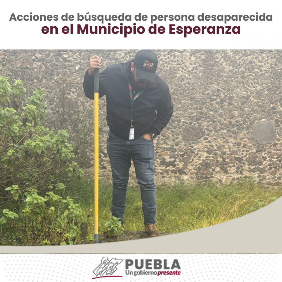 Como parte de nuestro trabajo realizamos Acciones de Búsqueda de Personas Desaparecidas en el Municipio de Esperanza, en coordinación con autoridades Federales, Estatales, Municipales y familiares