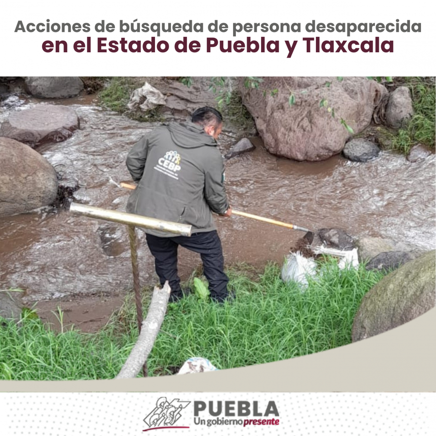 Como parte de nuestro trabajo realizamos Acciones de Búsqueda de Personas Desaparecidas en los Estados de Puebla y Tlaxcala, en coordinación con autoridades Federales, Estatales, Municipales y familiares