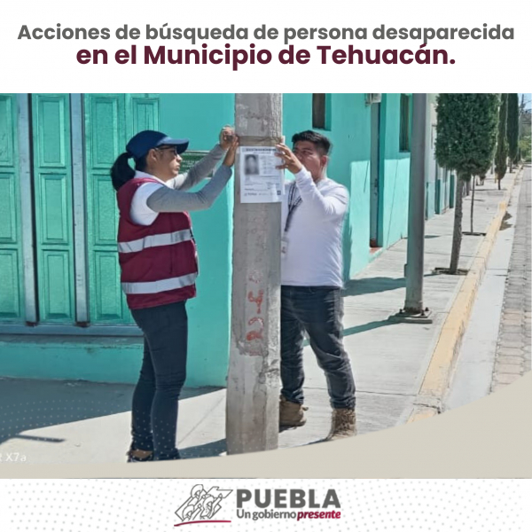 Como parte de nuestro trabajo realizamos Acciones de Búsqueda de Personas Desaparecidas en el Municipio de Tehuacán, en coordinación con autoridades Federales, Estatales, Municipales y familiares