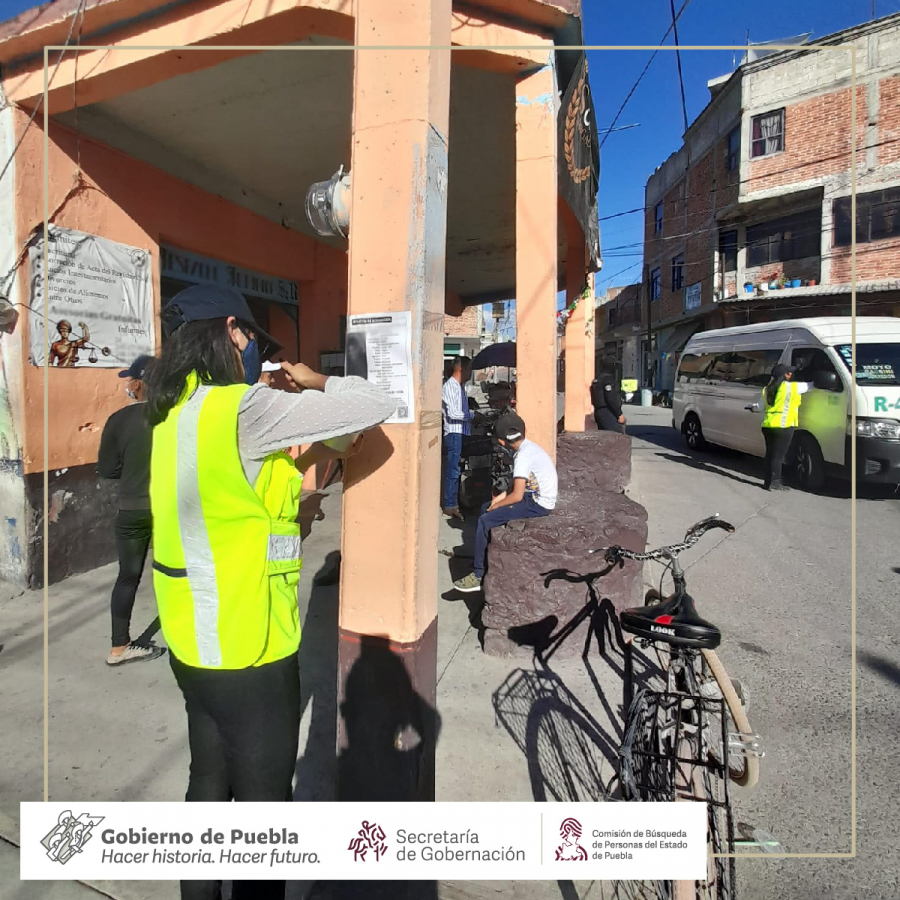Esta tarde realizamos Acciones de Búsqueda de Personas Desaparecidas o No Localizadas en el municipio de San Martín Texmelucan, Puebla.