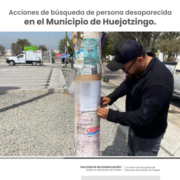 Como parte de nuestro trabajo realizamos Acciones de Búsqueda de Personas Desaparecidas en el municipio de Huejotzingo, en coordinación con autoridades Estatales, locales y familiares.