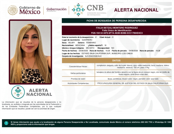 ITALIA BETZALI MONTERO RODRIGUEZ