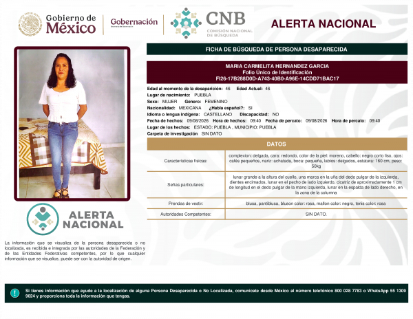 MARIA CARMELITA HERNANDEZ GARCIA