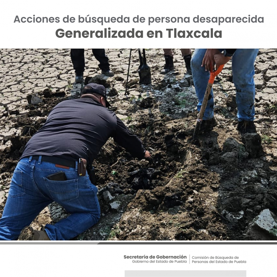 Como parte de nuestro trabajo realizamos Acciones de Búsqueda de Personas Desaparecidas en el Estado de Tlaxcala, en coordinación con autoridades Estatales, locales y familiares