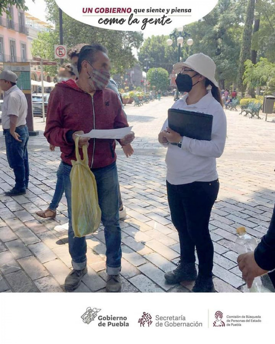 Como parte de nuestra labor realizamos Acciones de Búsqueda de Personas Desaparecidas o No Localizadas en la colonia Centro de la ciudad de Puebla, en coordinación Secretaría de Seguridad Ciudadana de Puebla.