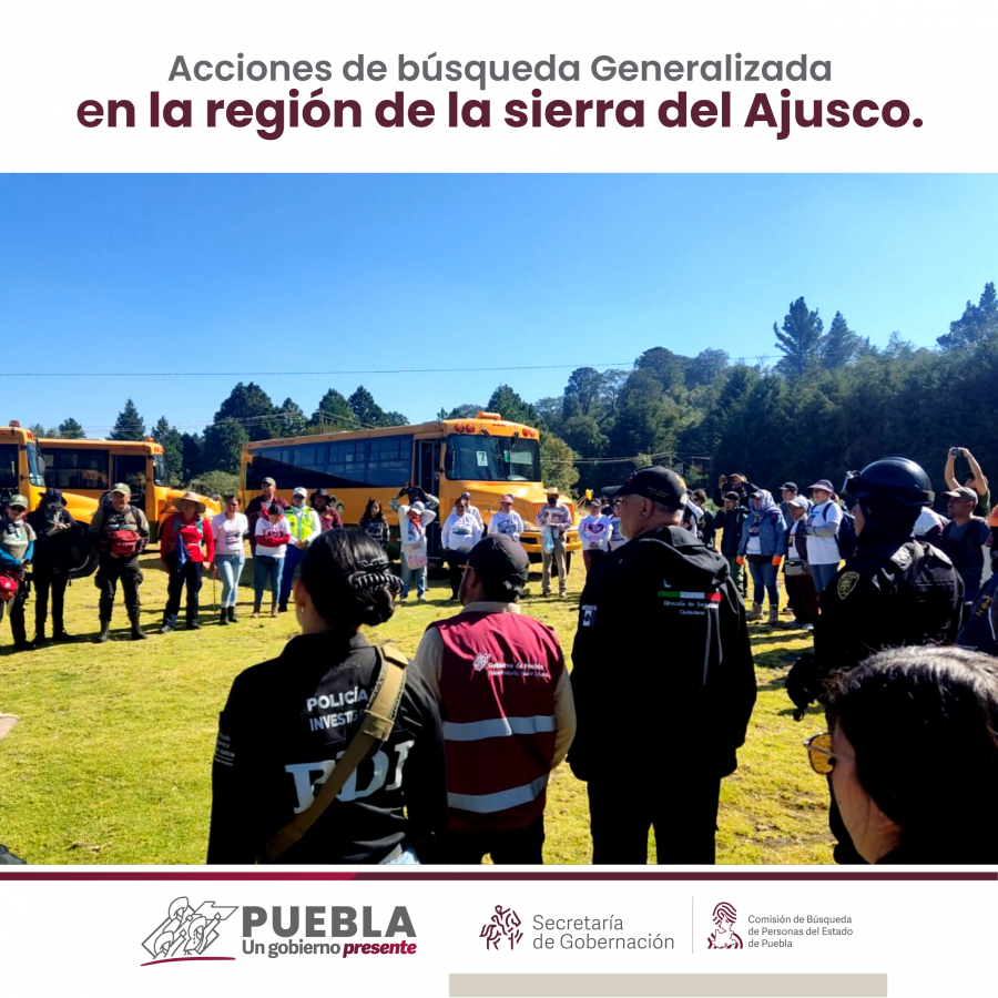 Como parte de nuestro trabajo realizamos Acciones de Búsqueda Generalizada en la región de la sierra del Ajusco, en coordinación con la Comisión de Búsqueda de Personas de la ciudad de México, autoridades locales y familiares