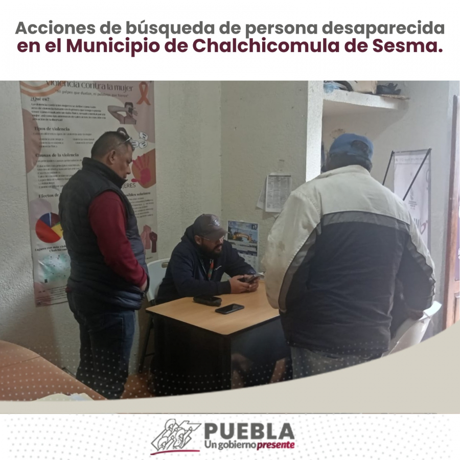 Como parte de nuestro trabajo realizamos Acciones de Búsqueda de Personas Desaparecidas en el Municipio de Chalchicomula de Sesma, en coordinación con autoridades Federales, Estatales, Municipales y familiares