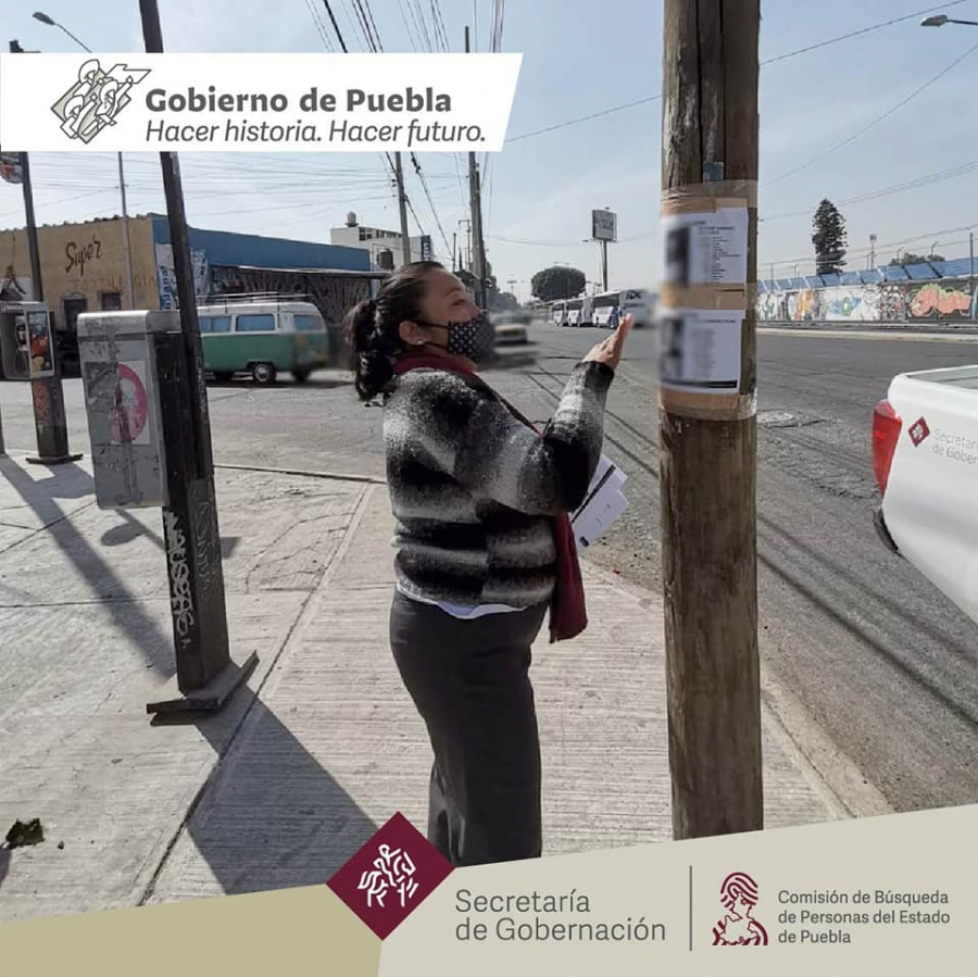 Esta mañana se realizaron Acciones de Búsqueda de Personas Desaparecidas y No Localizadas en las colonias 20 de Noviembre, La Loma y Zona Industrial Anexo a la Loma, Puebla.