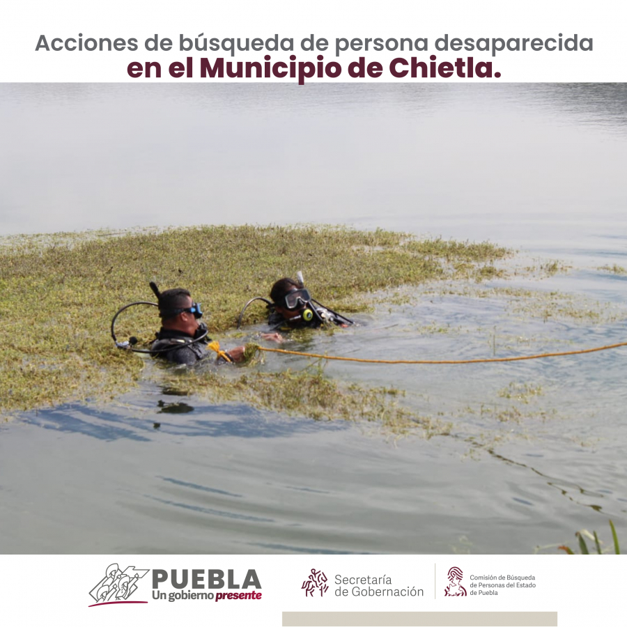 Como parte de nuestro trabajo realizamos Acciones de Búsqueda de Personas Desaparecidas en el municipio de Chietla, en coordinación con autoridades Estatales, locales y familiares.