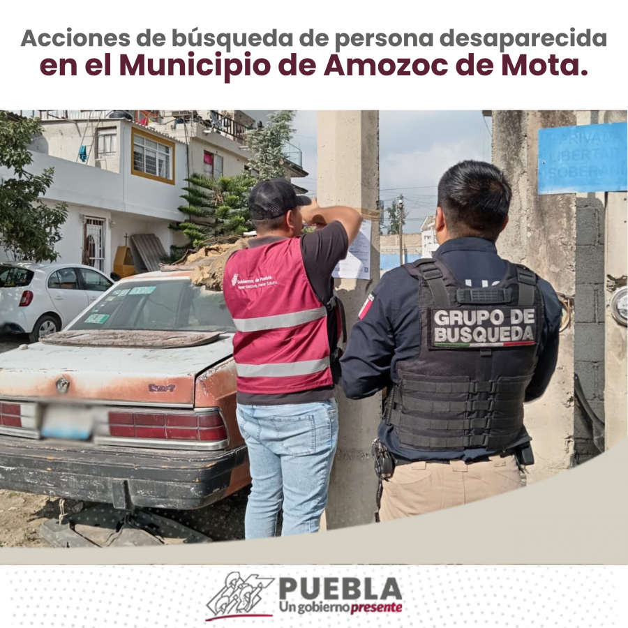 Como parte de nuestro trabajo realizamos Acciones de Búsqueda de Personas Desaparecidas en el Municipio de Amozoc de Mota, en coordinación con autoridades Federales, Estatales, Municipales y familiares