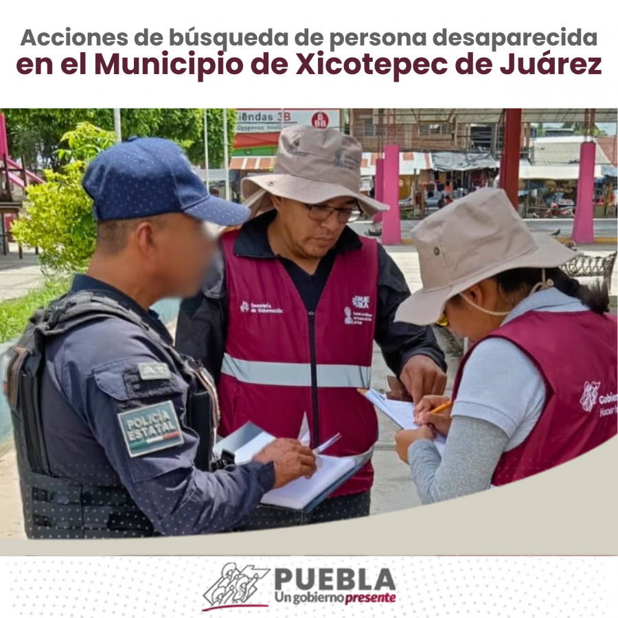 Como parte de nuestro trabajo realizamos Acciones de Búsqueda de Personas Desaparecidas en el Municipio de Xicotepec de Juárez, en coordinación con autoridades Federales, Estatales, Municipales y familiares