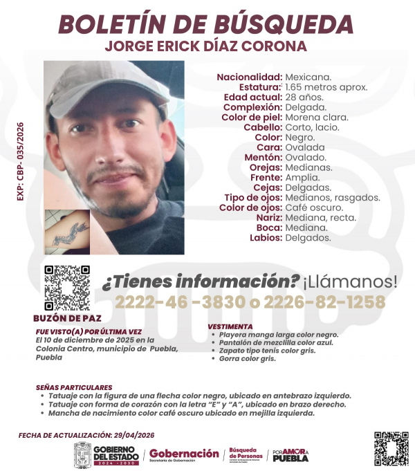 Jorge Erick D&iacute;az Corona - ACTUALIZACI&Oacute;N