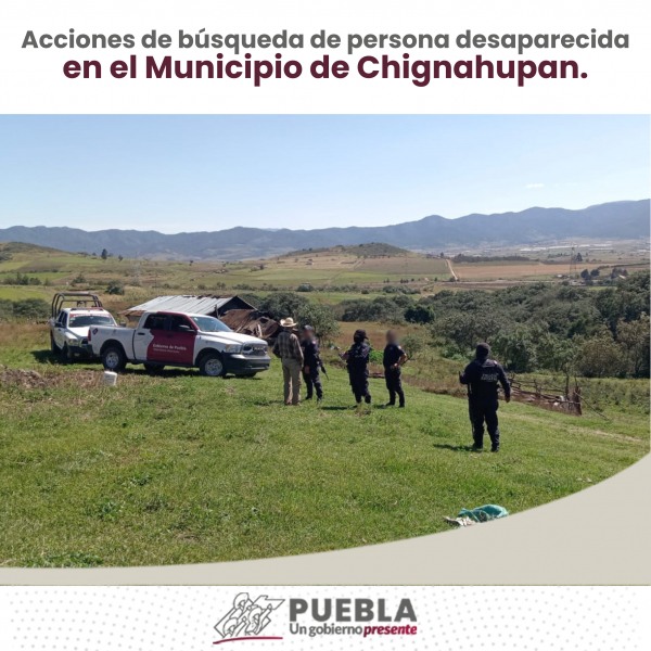 Como parte de nuestro trabajo realizamos Acciones de Búsqueda de Personas Desaparecidas en el Municipio de Chignahupan, en coordinación con autoridades Federales, Estatales, Municipales y familiares