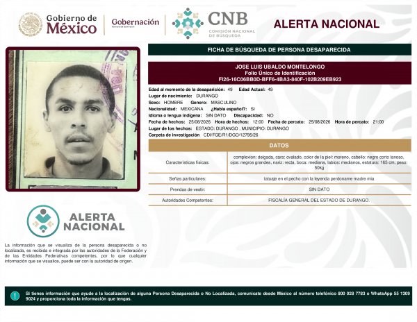 JOSE LUIS UBALDO MONTELONGO