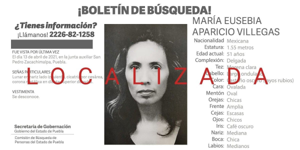 María Eusebia Aparicio Villegas.